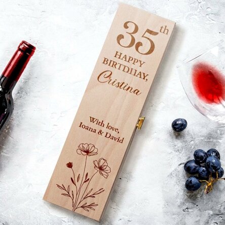 Scatola per vino personalizzata con una dedica per lei