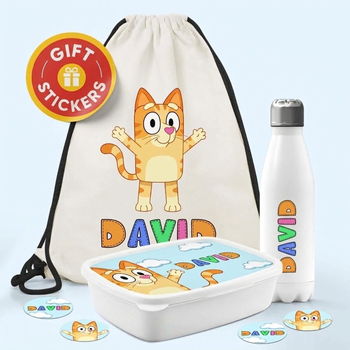 Set personalizzato per la scuola materna o elementare – Personaggi dei cartoni animati