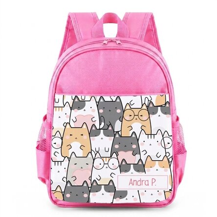 Zaino scolastico personalizzato con nome - Gattini