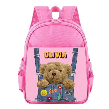 Zaino scolastico personalizzato con scritta - Orsetto