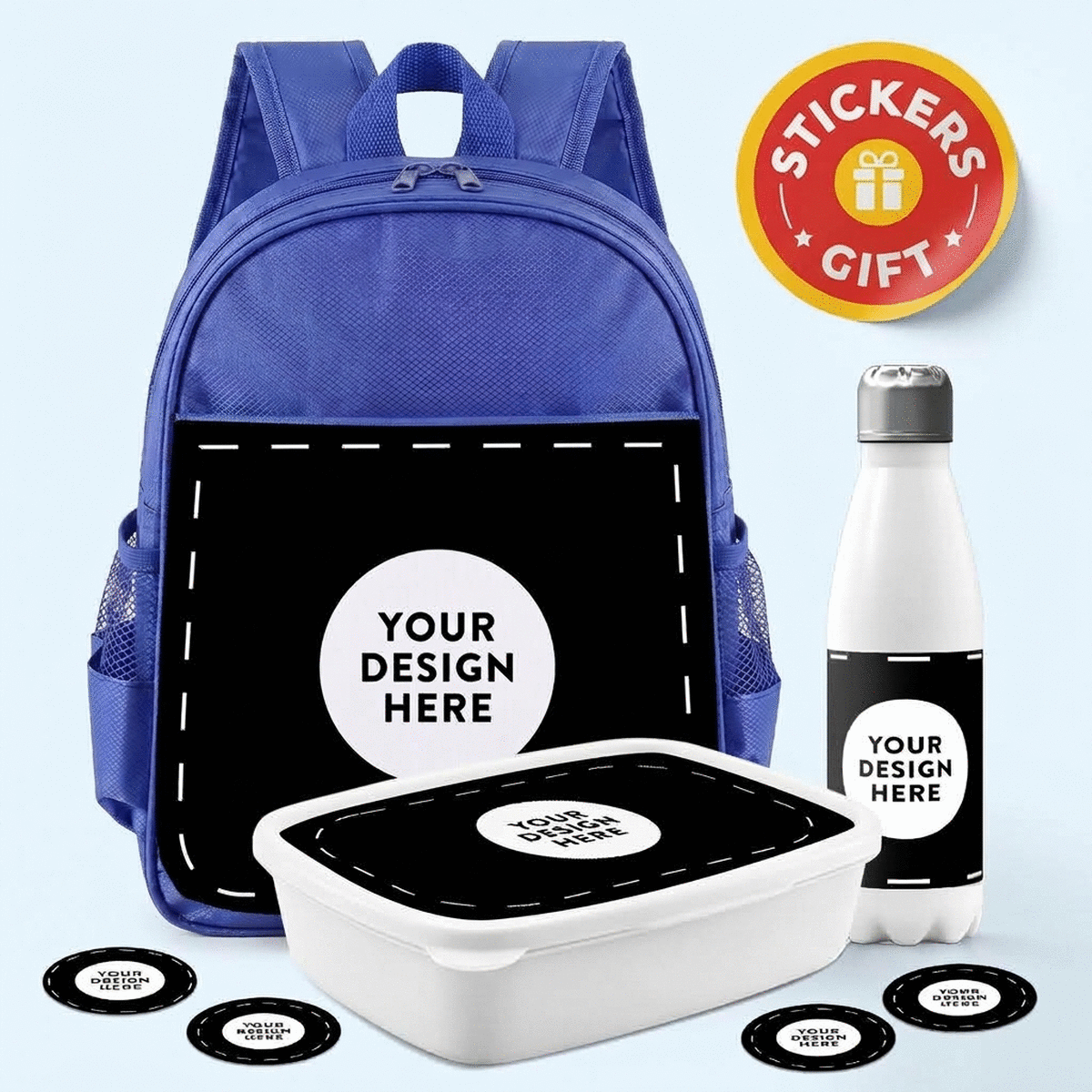 Set personalizzato per la scuola materna o elementare con la tua grafica