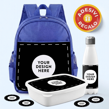 Set personalizzato per la scuola materna o elementare con la tua grafica