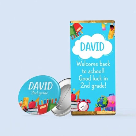 Set regalo personalizzato per bambini - Bentornati a scuola