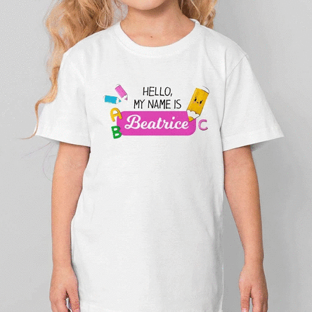 Maglietta in cotone per bambini personalizzata con il nome - My name is