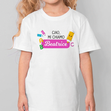 Maglietta in cotone per bambini personalizzata con il nome - My name is