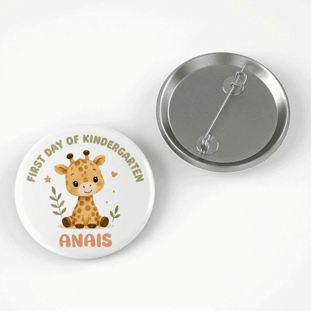 Distintivo personalizzato con scritta per la scuola materna - Animalietti