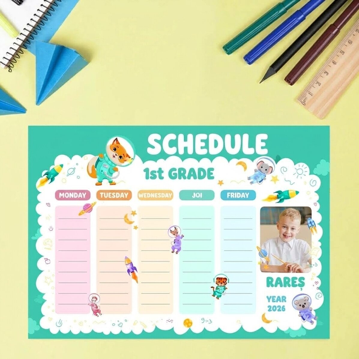 Orario personalizzato con testo e foto - I piccoli scolari