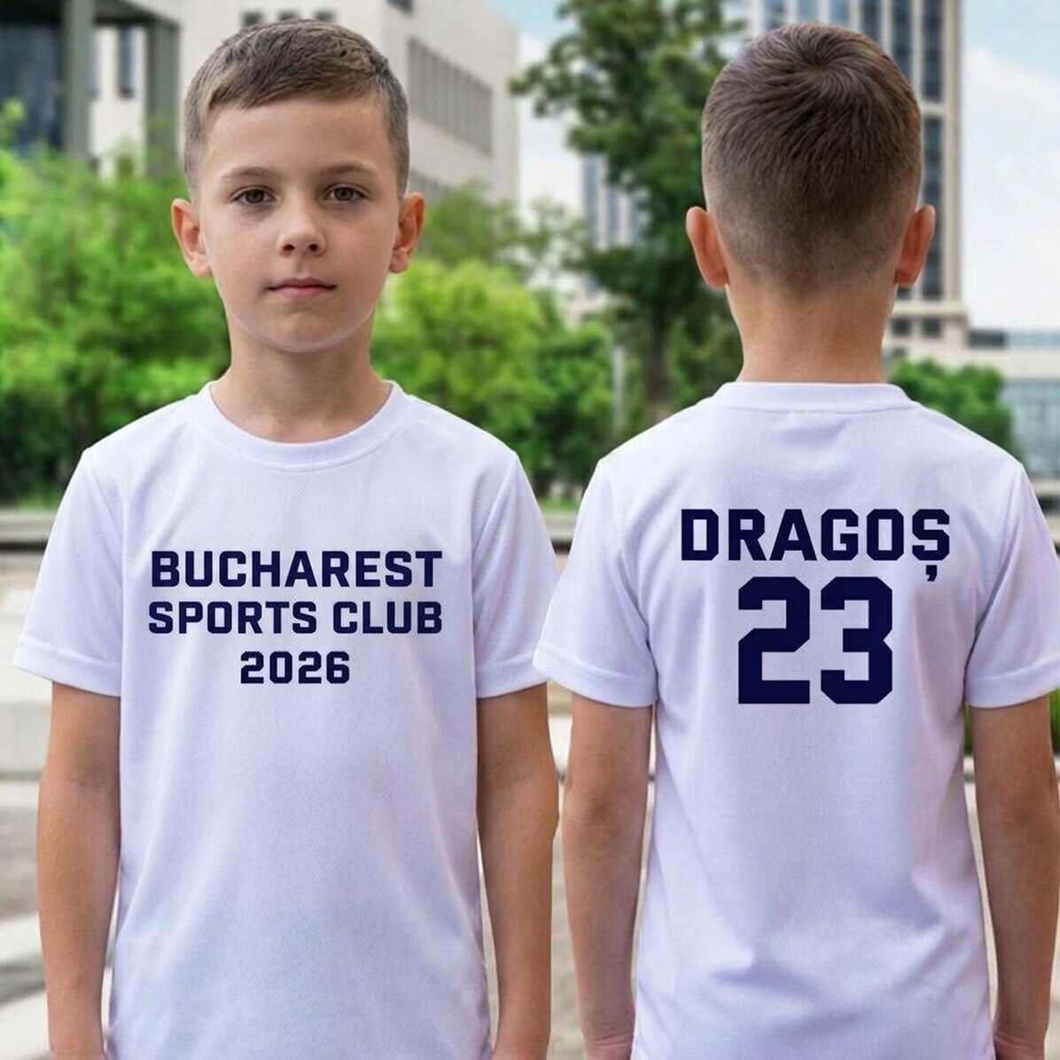 Maglietta sportiva personalizzata per bambina, sul retro con scritta