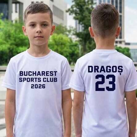 Maglietta sportiva personalizzata per bambina, sul retro con scritta