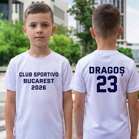 Maglietta sportiva personalizzata per bambina, sul retro con scritta