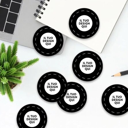 Set di adesivi (etichette autoadesive) rotondi personalizzati con la tua grafica
