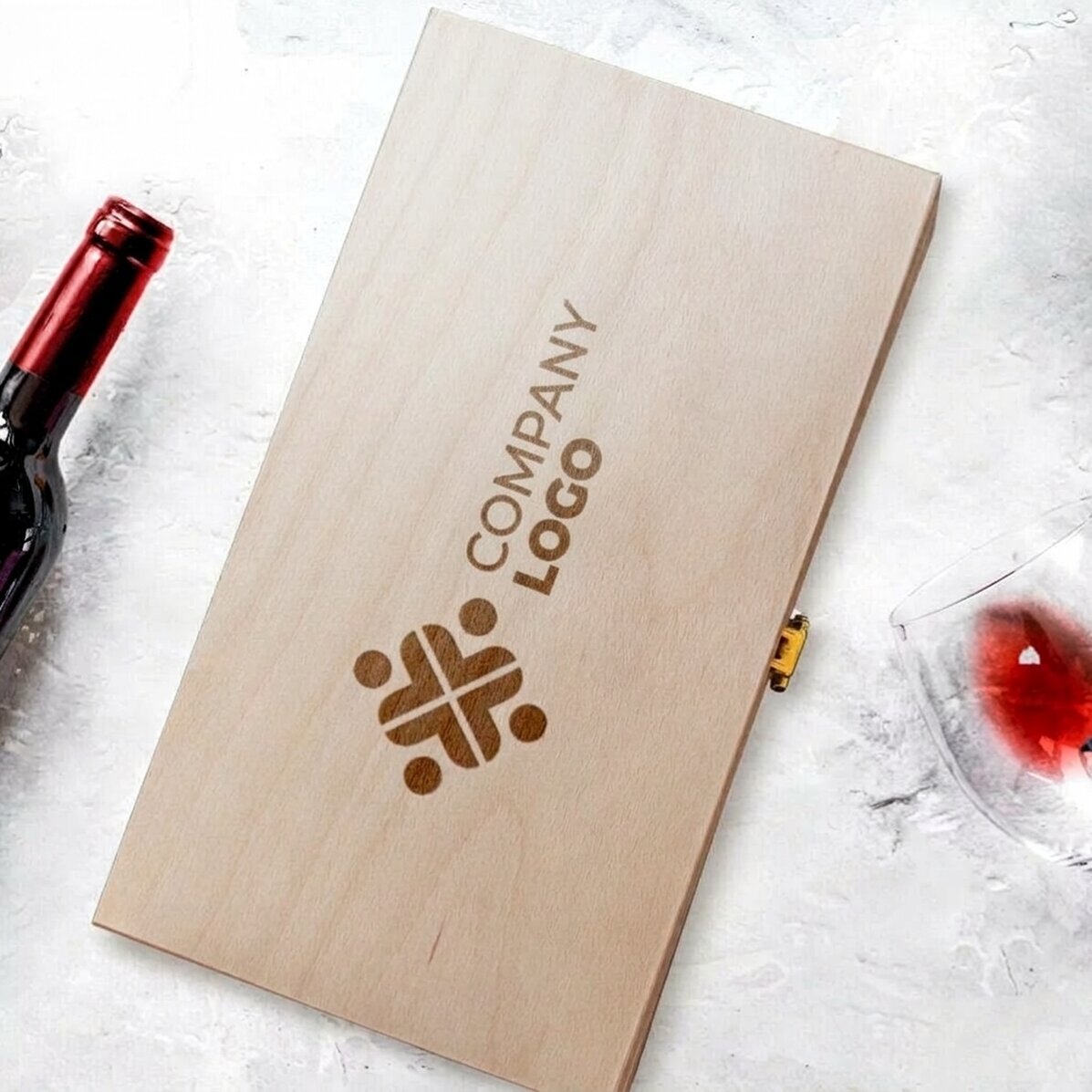 Scatola personalizzata per due bottiglie di vino con logo
