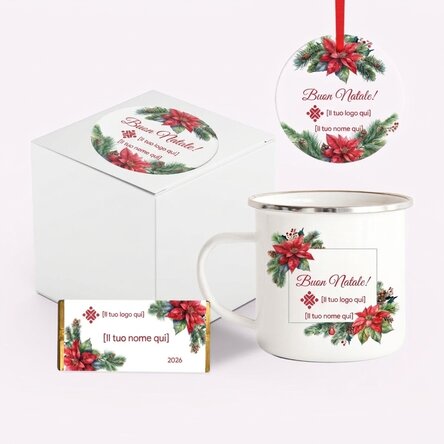Set regalo di Natale personalizzato con logo e messaggio - Natale