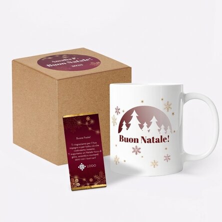 Set regalo di Natale personalizzato con logo e messaggio - Red Christmas