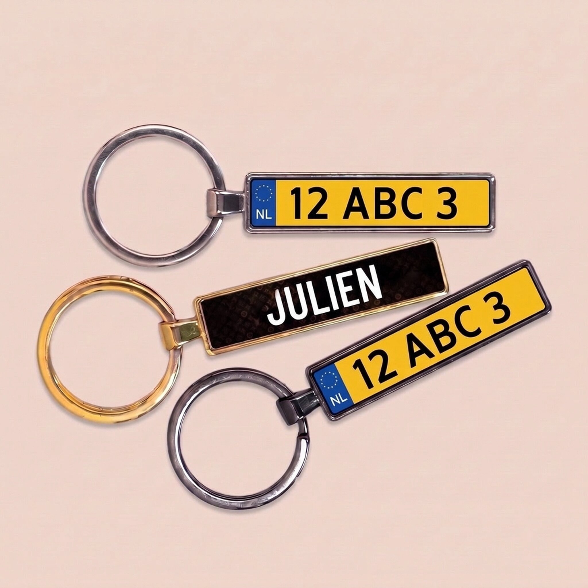 Portachiavi personalizzato con numero di targa olandese
