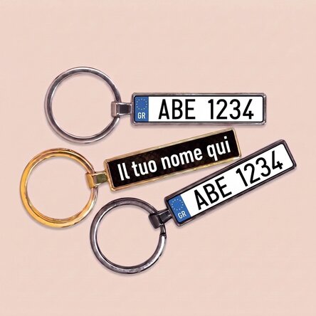 Portachiavi personalizzato con numero di targa greco