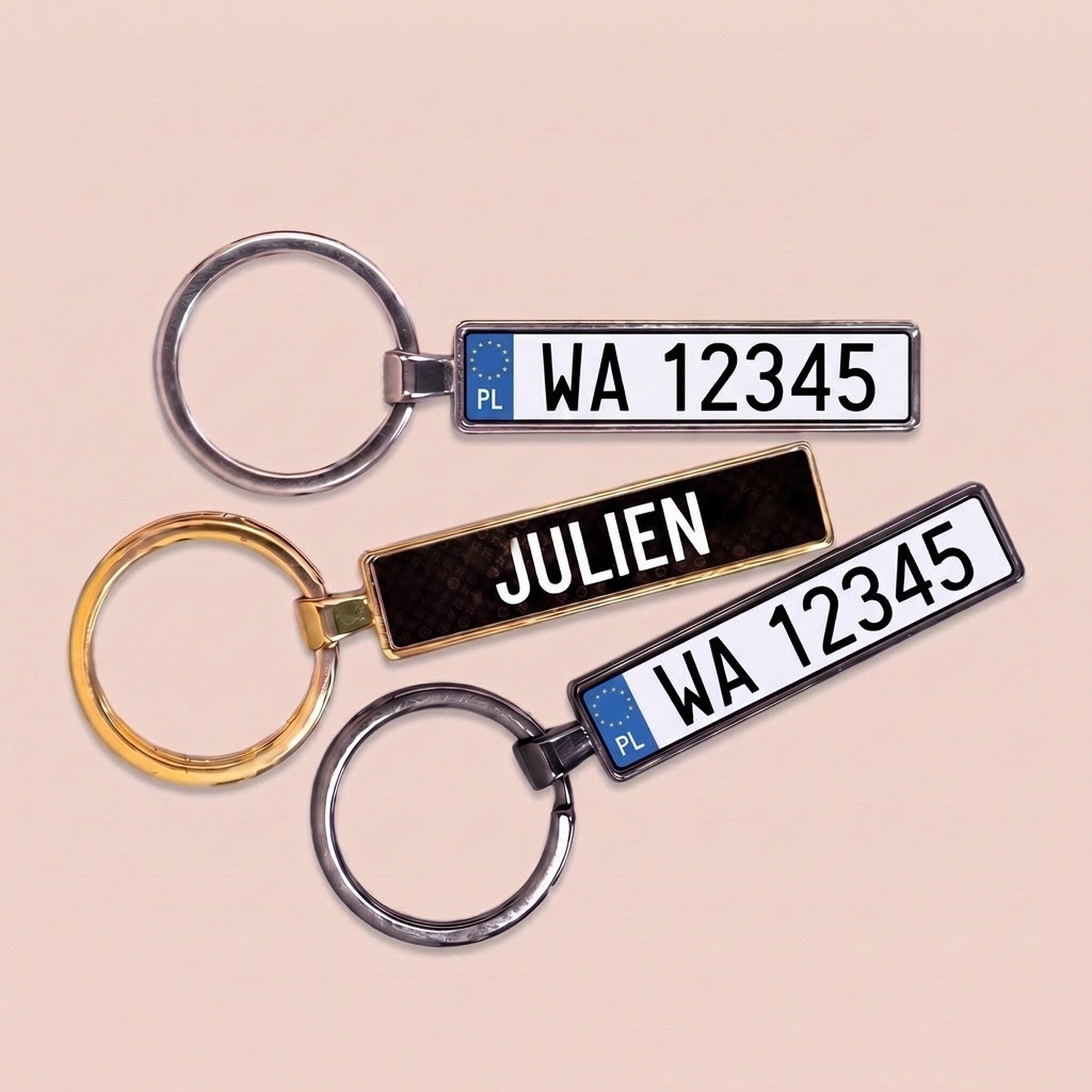 Portachiavi personalizzato con numero di targa polacco
