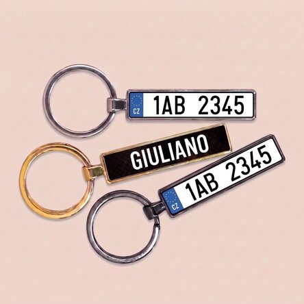 Portachiavi personalizzato con numero di targa ceco