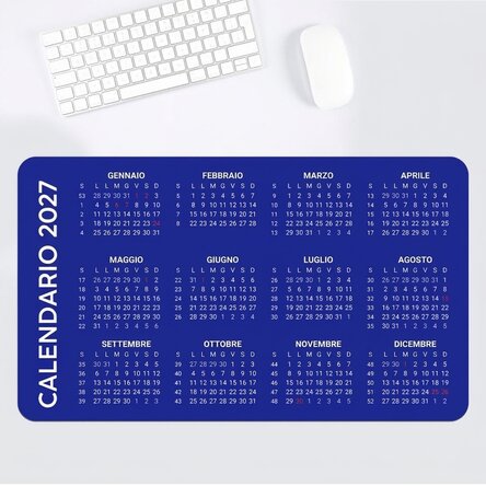 Tappetino per mouse XXL personalizzato con calendario