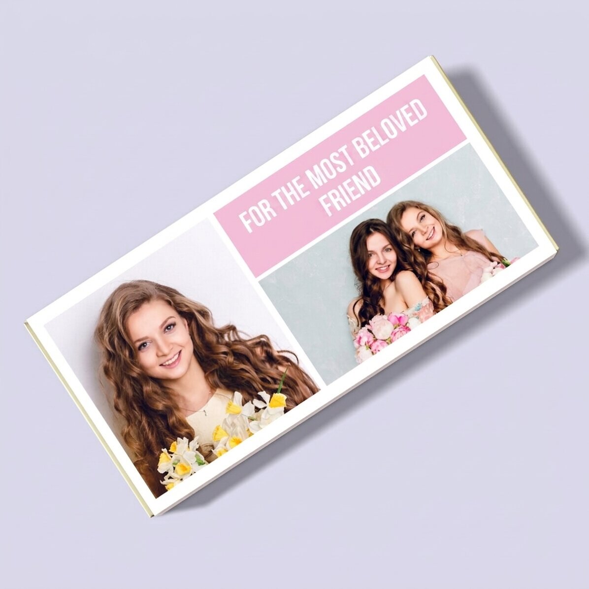 Cioccolato personalizzato con 2 foto e un testo