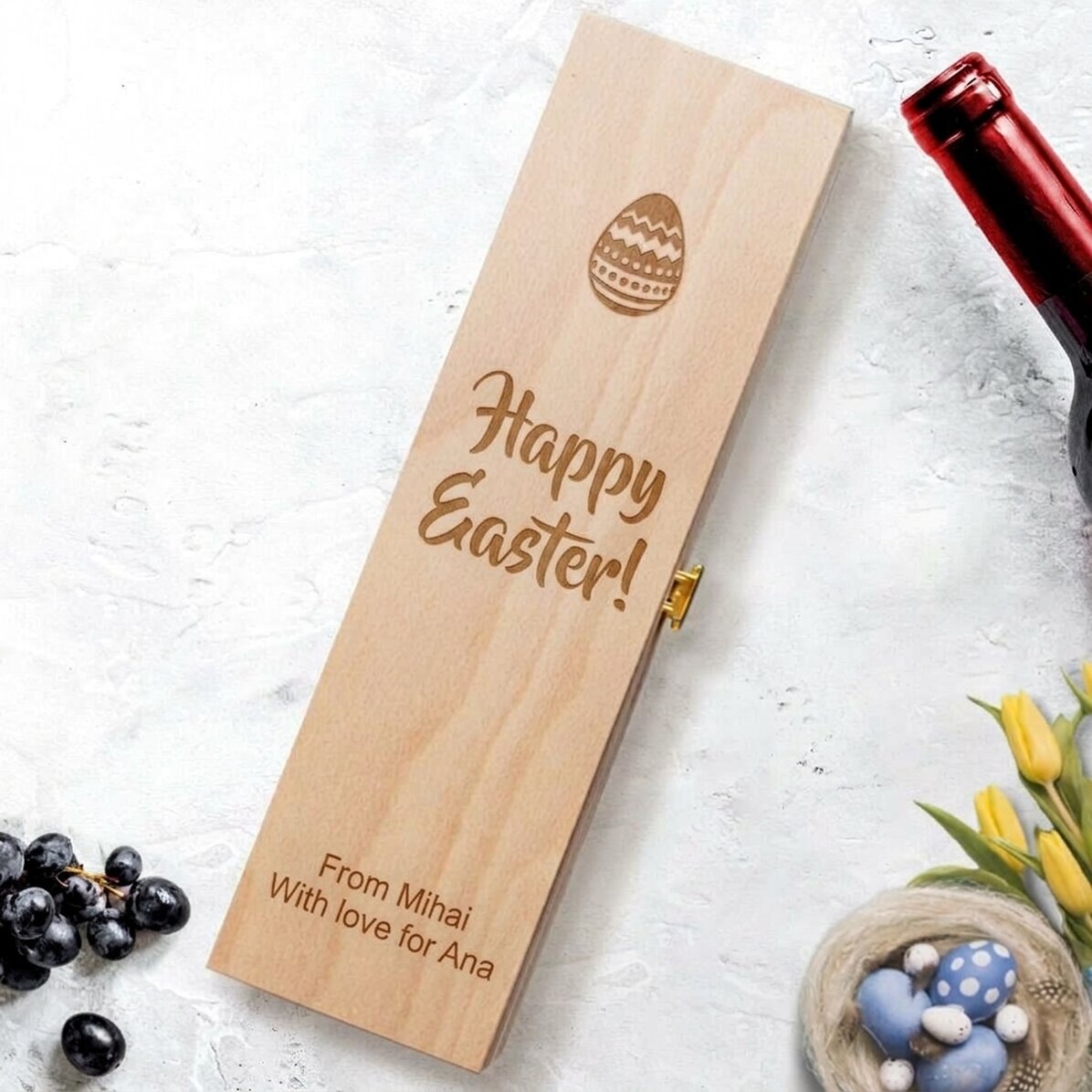 Scatola di vino personalizzata - Buona Pasqua