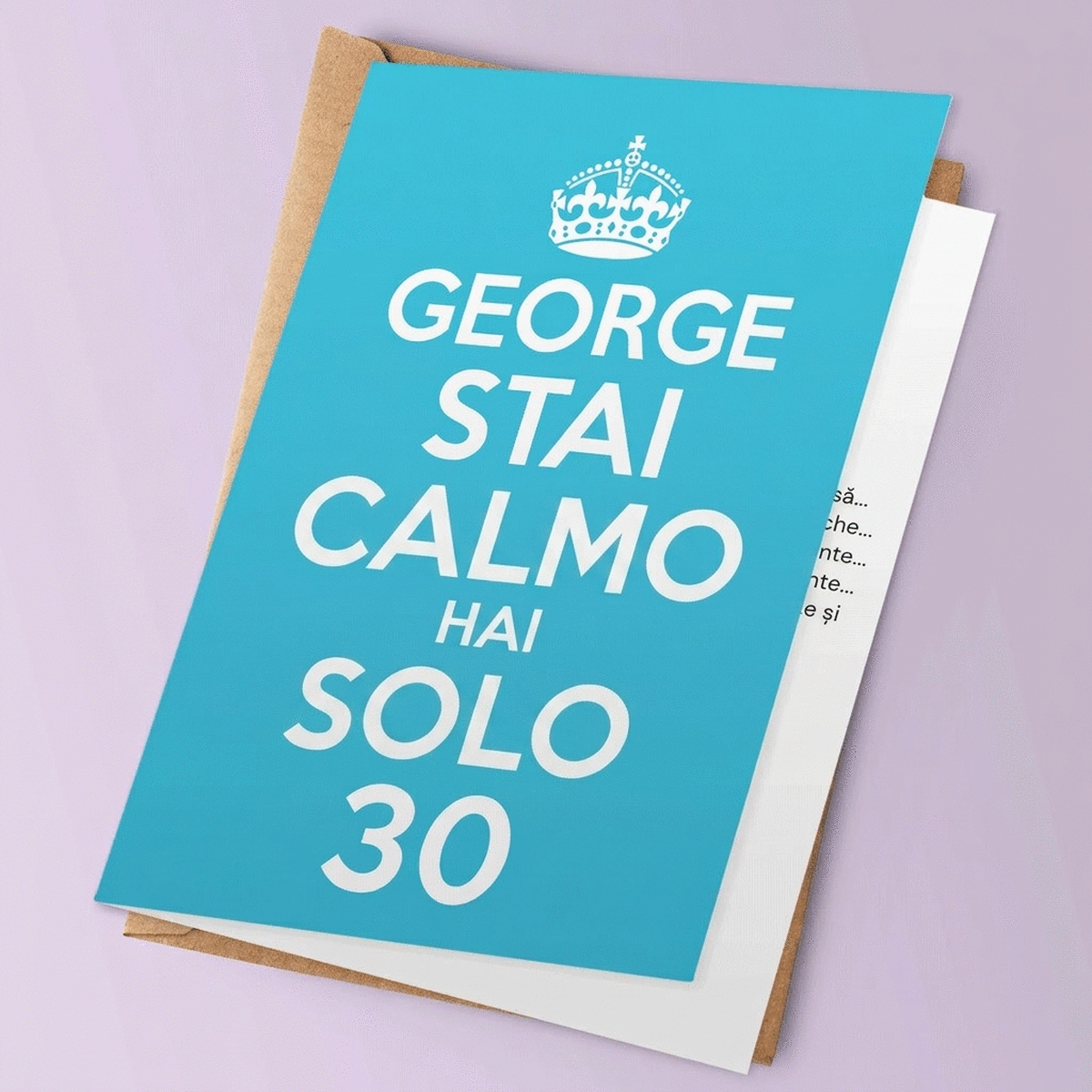 Biglietto di auguri personalizzato - STAI CALMO