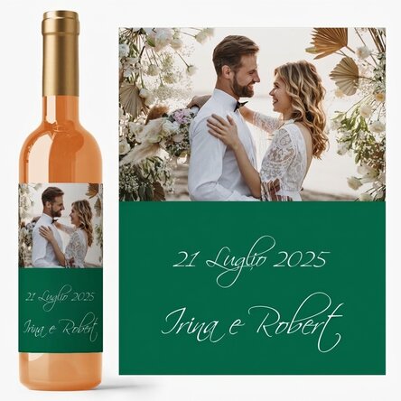 Vino personalizzato con una foto per il matrimonio