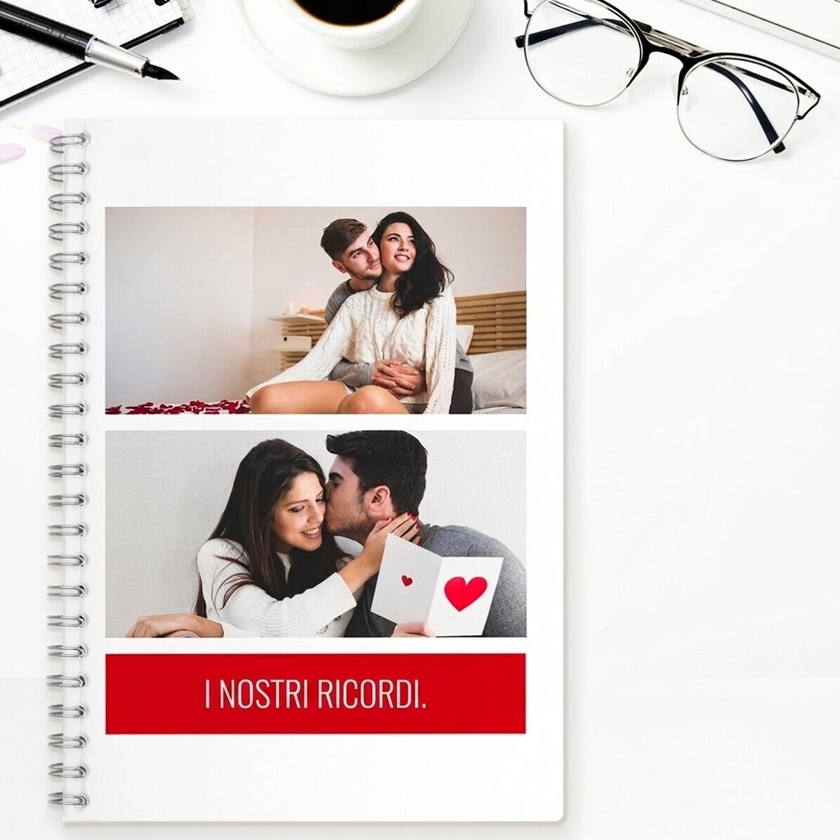Taccuino personalizzato con 2 foto e testo
