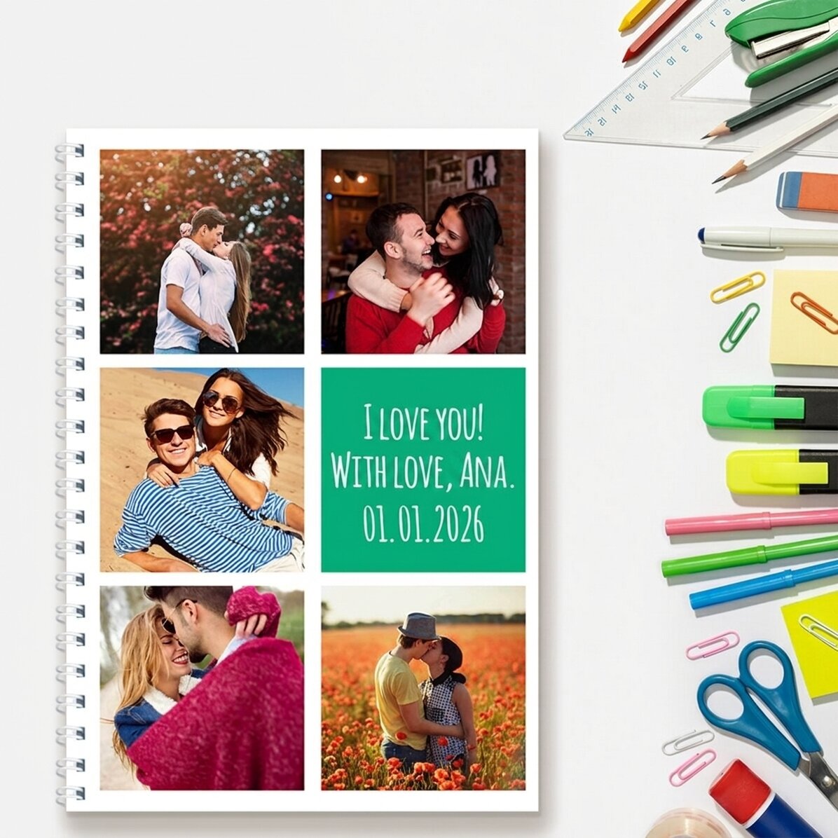 Taccuino personalizzato con 5 foto e testo
