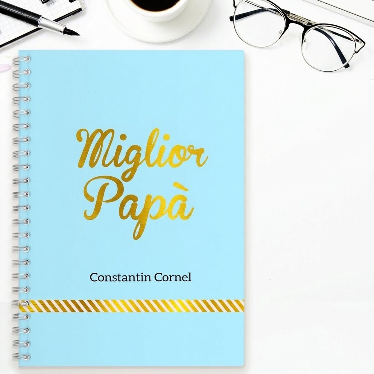 Quaderno personalizzato - Best Father, Blu