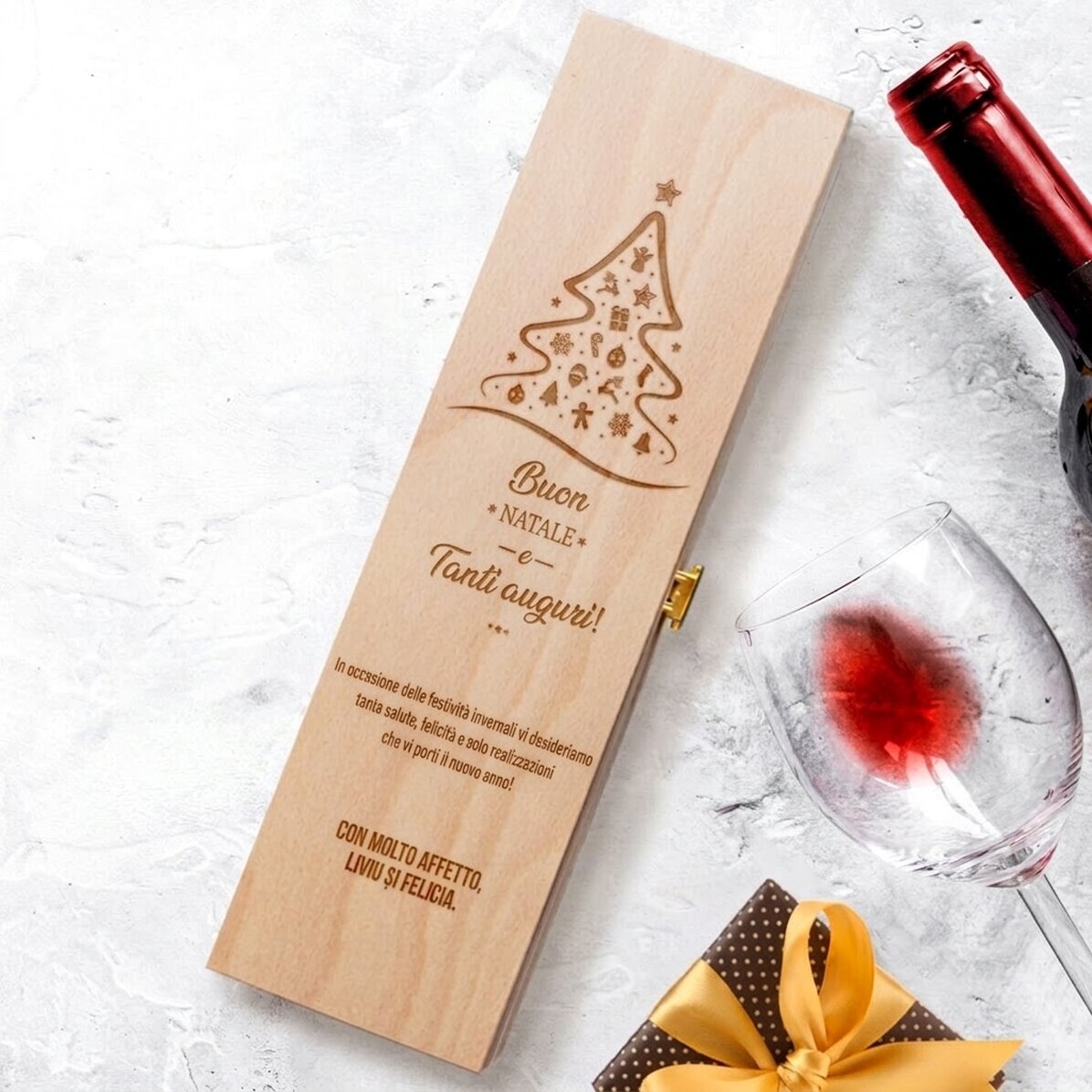 Scatola di vino personalizzata - Buon Natale e felice anno nuovo!