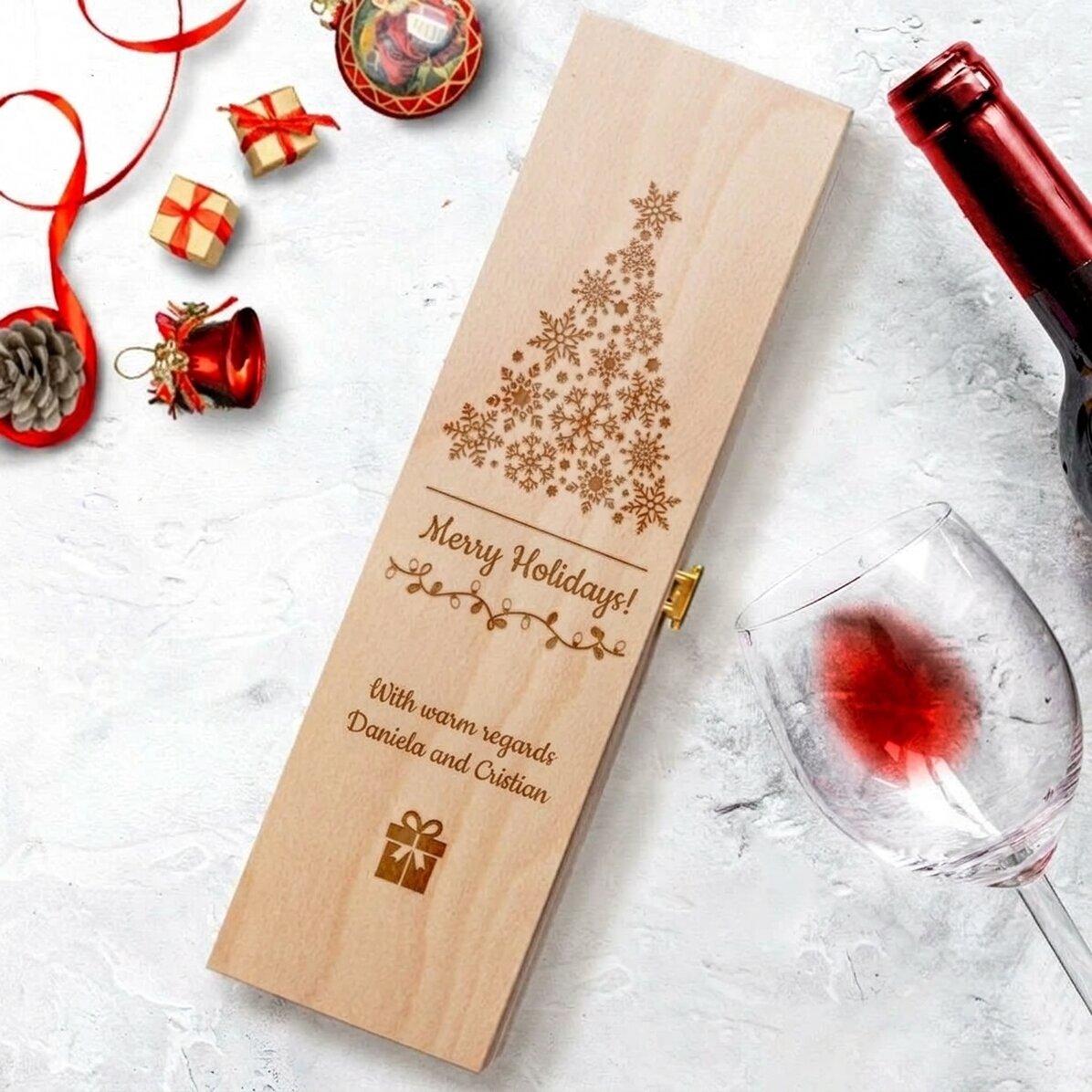 Scatola di vino personalizzata - Buone feste