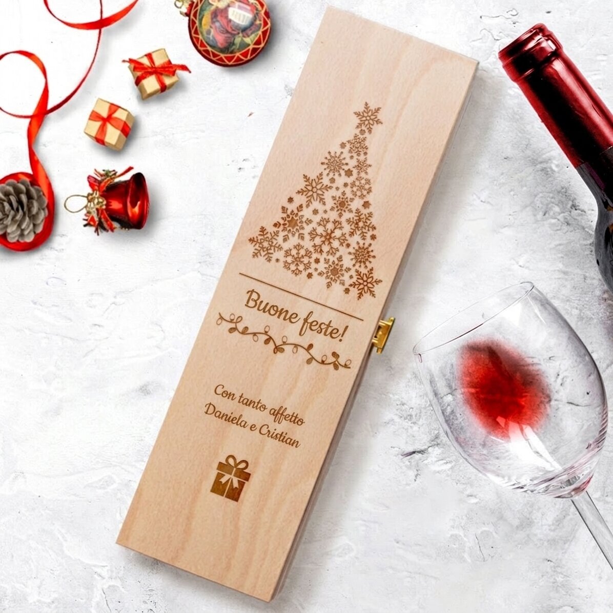 Scatola di vino personalizzata - Buone feste