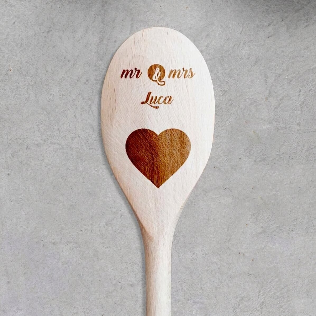 Cucchiaio di legno personalizzato - Mr & Mrs