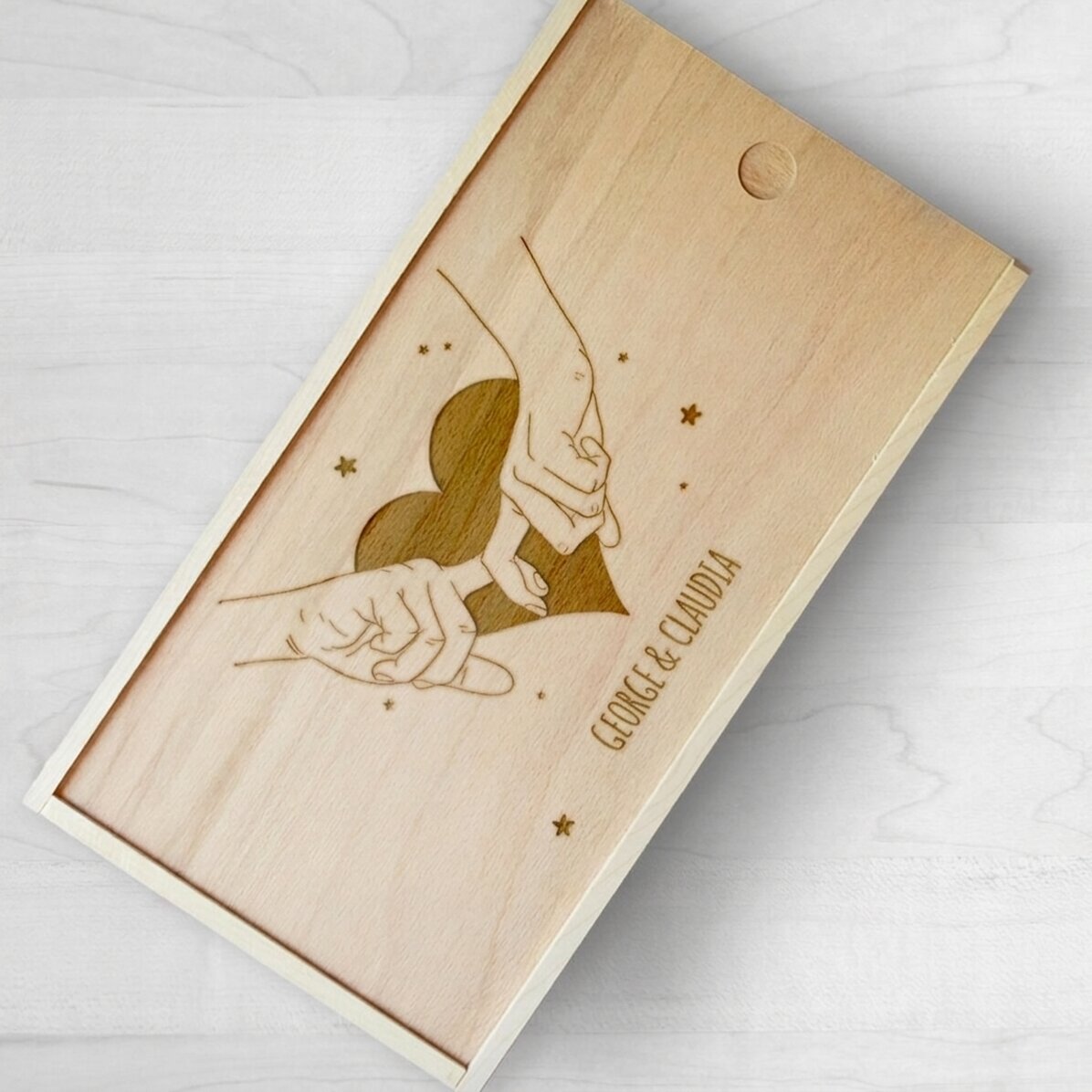Scatola regalo personalizzata in legno - Una storia a due