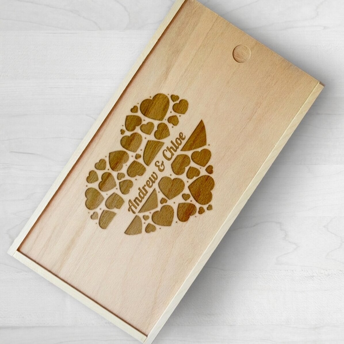 Scatola regalo personalizzata in legno con i vostri nomi