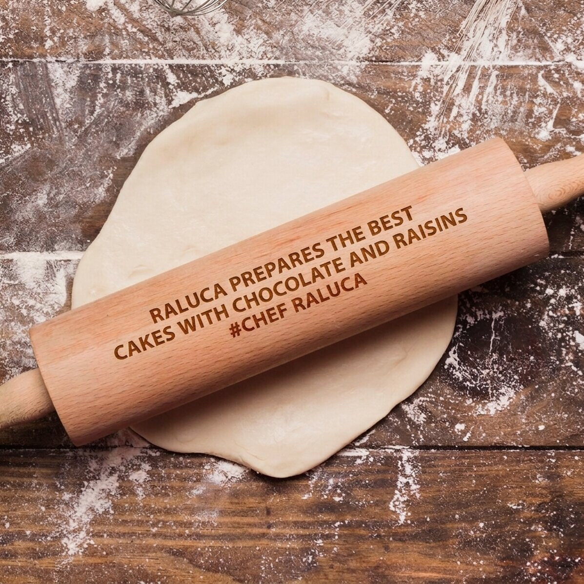 Girabastoni in legno personalizzato con messaggio