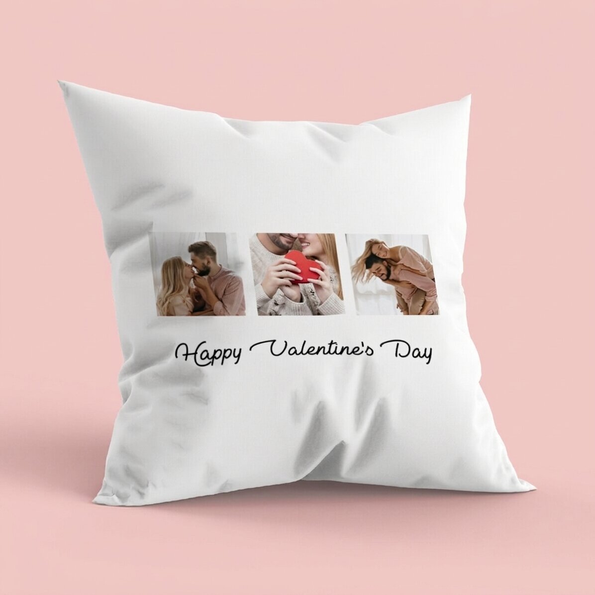 Cuscino personalizzato con 3 foto e testo