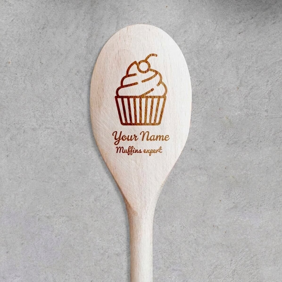 Cucchiaio di legno personalizzato - Muffins Expert