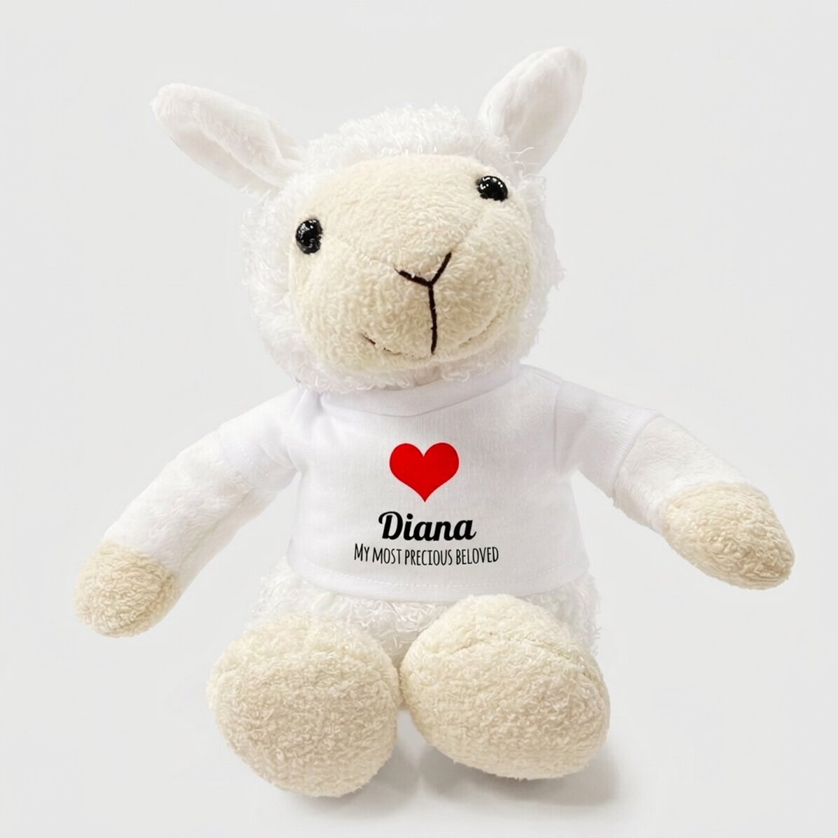 Peluche a forma di pecora personalizzato con un nomignolo affettuoso