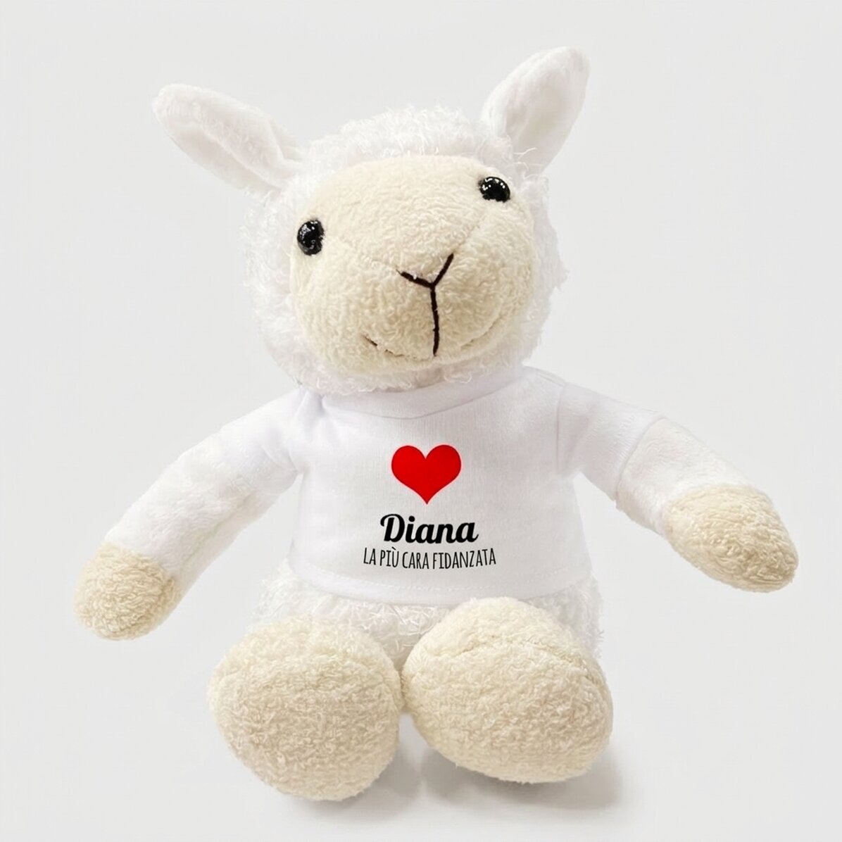 Peluche a forma di pecora personalizzato con un nomignolo affettuoso