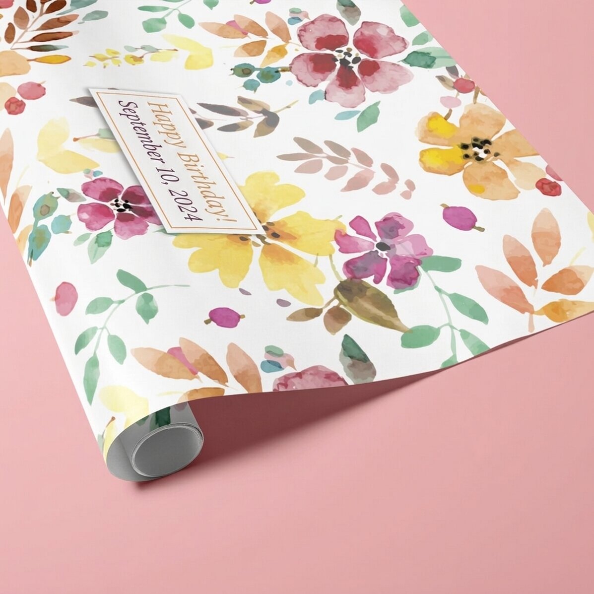 Carta da regalo personalizzata - motivo floreale, con testo incorniciato