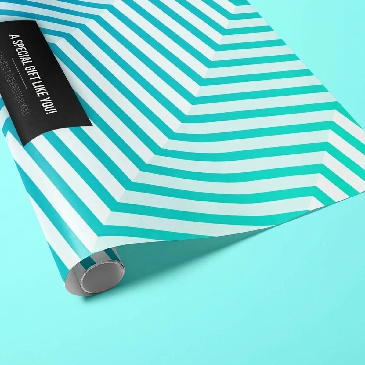 Carta da regalo personalizzata - modello con sfumatura blu e testo con bordo nero