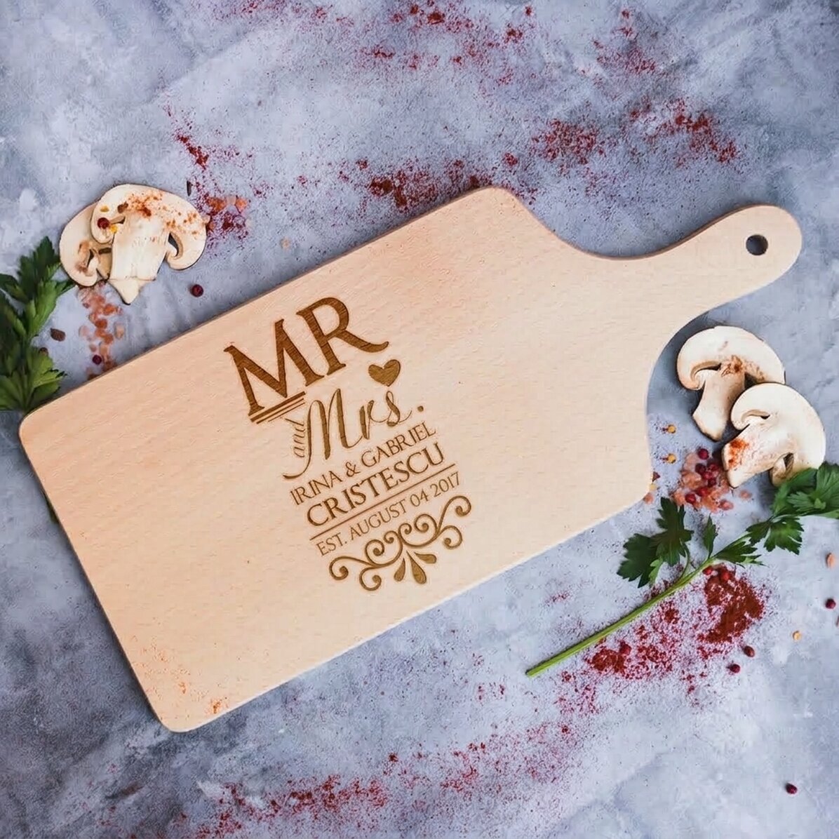 Tagliere personalizzato - Mr & Mrs