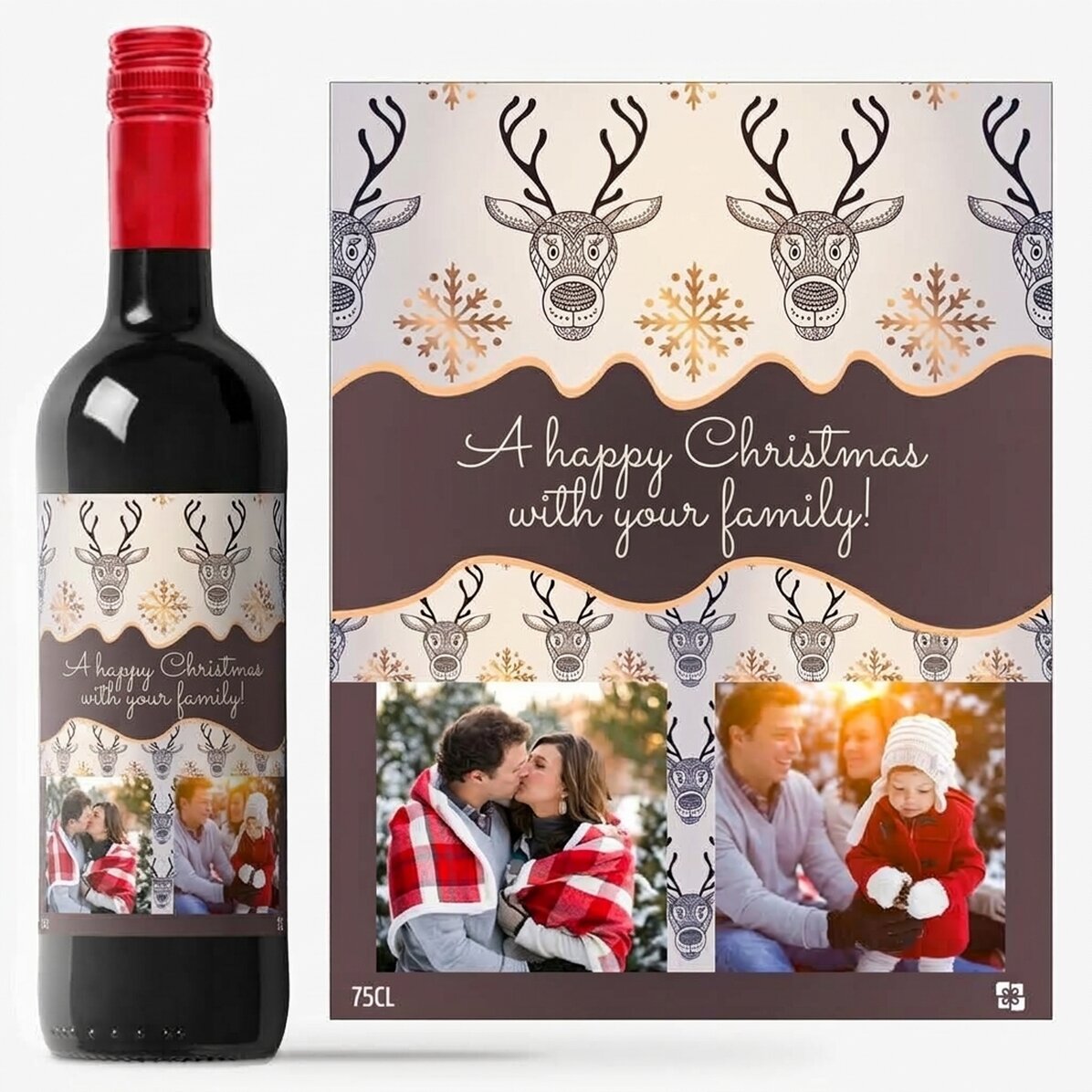 Vino personalizzato Golden Antlers