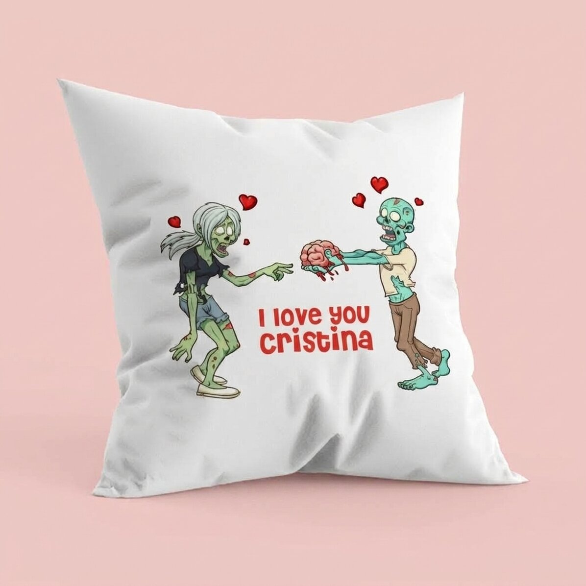 Cuscino personalizzato con scritta - Zombie Love