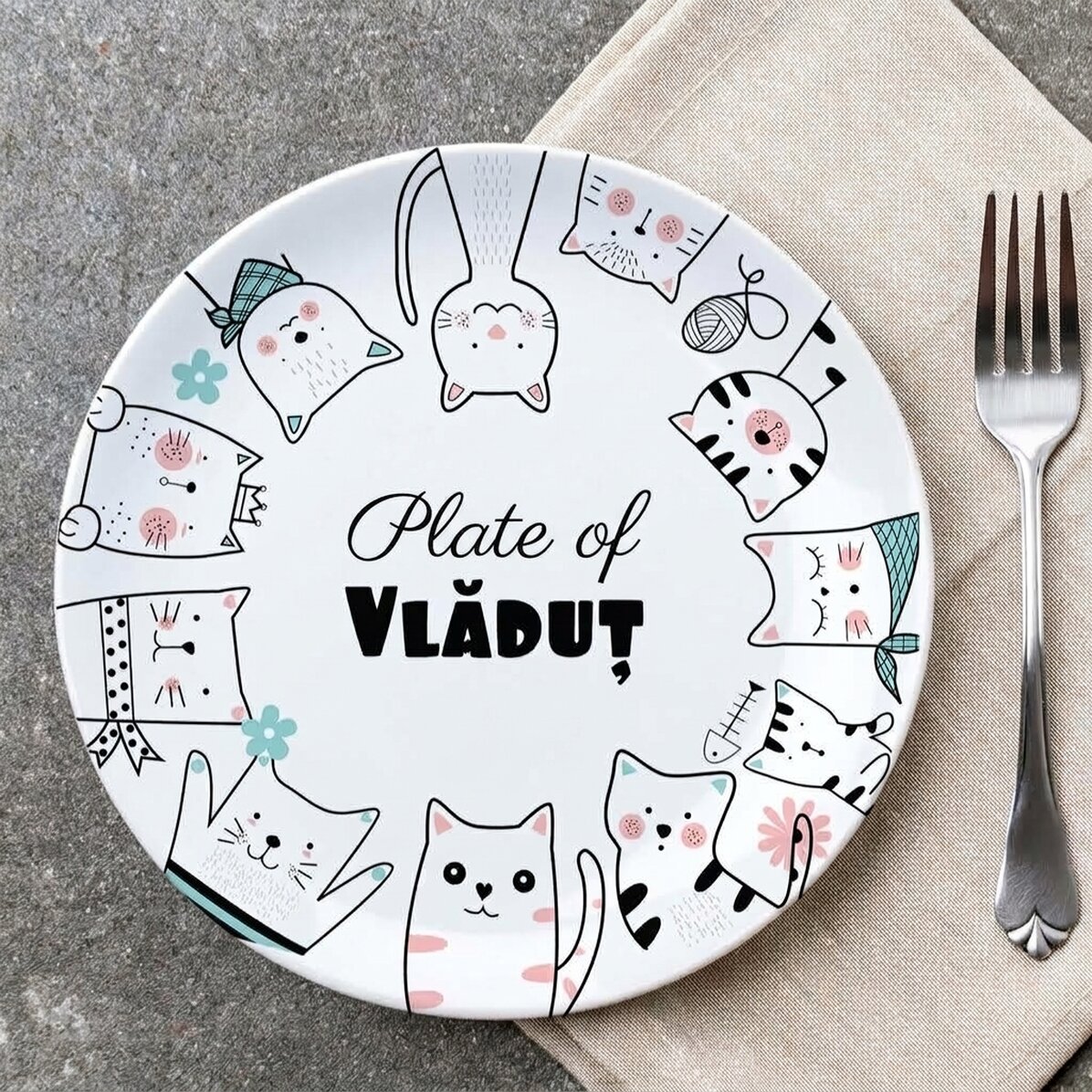 Piatto personalizzato con scritta - Cartoons
