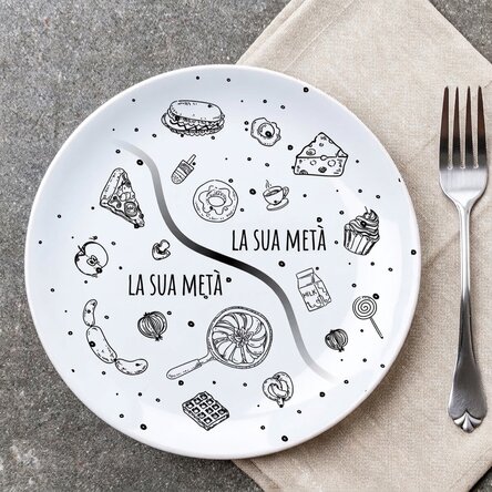Piatto personalizzato con scritta - Metà