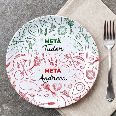 Piatto personalizzato con scritta - A metà
