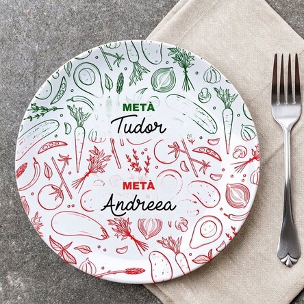 Piatto personalizzato con scritta - A metà